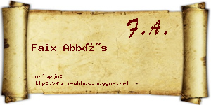 Faix Abbás névjegykártya